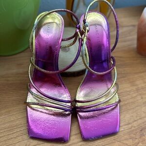 Marc Fisher Purple and Gold Heeled Sandals